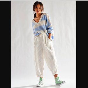 Free People White Sun Ray Endless Summer Pants Women's Size XL